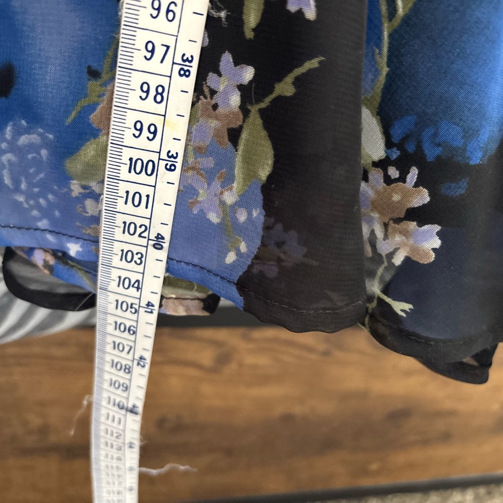 Connected Apparel Blue Floral Fit-and-Flare Dress - Picture 14 of 14